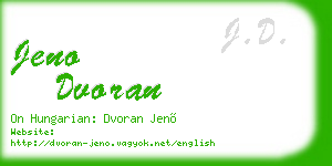 jeno dvoran business card